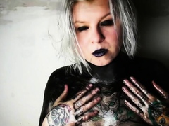 Big-Bodied Blonde Goth Babe's Solo Cam Show