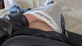 Phantom Gent X in Jerks Big Cock in Leatherjacket! Master in Grey Calvin Klein Jerks Big