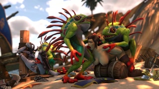 Shipwrecked Alliance Human Captain fucked by Murlocs