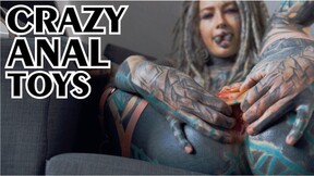 big SQUIRT from Tattoo chick in High heels - hard ASS FUCKING strech - ASS TO MOUTH, big dildos, GAPE, prolapse play