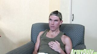 Hot and cute Joshua Kelly jerking and stroking his fat cock