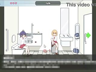Marvelous lady having sex in a educate station crap-house with with some other lady watching and masturbating in erotic ryona anime gameplay