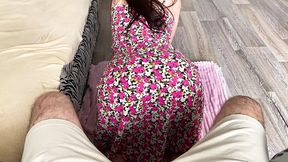 Stepdaughter licks stepfather's thick cock&#x1F32D; with hungry mouth