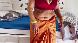 Hottest Saree Sex - Desi Milf in Silk Saree fucked hard by Brother in law - Loud moans