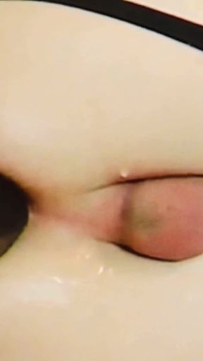 Big Dildo Brought Sissy Whore to Orgasm