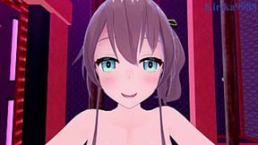 Dirty hololove: Shirakami Fubuki's hot POV hentai sex with Natsuiro Matsuri