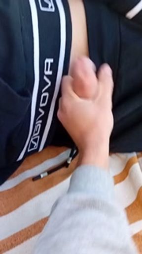 Footjob outside to my friend