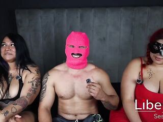 BBW friends invite their gym coach for a trio