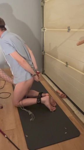 Spectacular moment from &quot;Chastity Humiliation Game: Use your mouth to get your chastity key from condoms on dildos&quot;