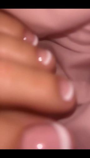 Tranny Shows Off Her Nice French Pedi and Mani