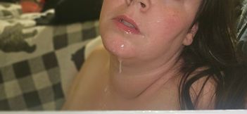 BBW MILF Sucking Big Cock Until He Cums All Over Wife Face With Big Load