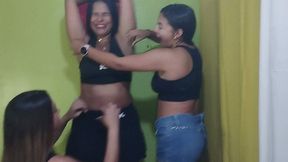 "CARLOTA, MICHELLE, AND VILMA TICKLE EACH OTHER'S ARMPITS AND BELLY BUTTON"