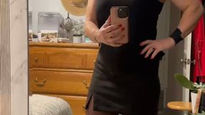 Black Mini Nylons High Heels Dangling Leg Crossing