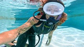 Aquaphilias- Mya Pleasure- Tries new SCUBA Gear and wetsuit in the Pool