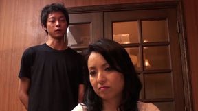 Asian MILF mom with big tits offers erotic sex, her cock is throbbing with desire