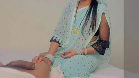 Indian milf girl sucks her stepbro's big cock  and gets pounded in missionary position