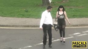 Natural hooker's submissive scene