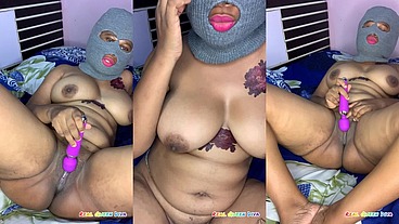 Queen Diva at home with vibrator
