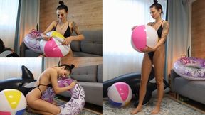 Jade deflates all of her boyfriend's inflatables 4K