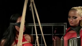 Mistress playing with her slave