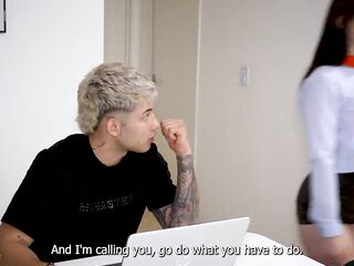 Inefficient Secretary Pays Her Colombian Boss with Her Snatch - Danner Mendez & Almendra Gala