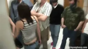 Big-titted Czech girl gets gangbanged at party