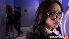 Latina Teen Surrenders to Desire in a Wet Bathroom Scene