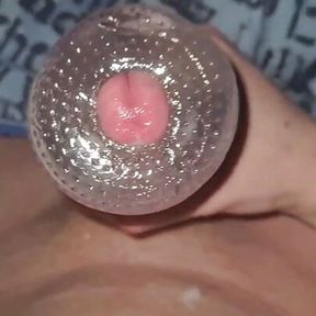 Ginger cock cums in fleshlight