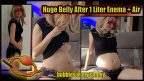Inhaling air after the enema… I can hear the bubbles as my belly grows