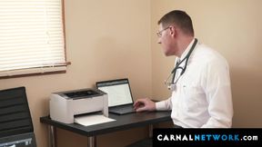 Lucas Ryder felt satisfied after releasing his load of cum while Dr Wolf rimjobs his