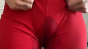 Diana pee in red tights