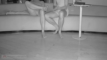 Horny son seduces his stepdad, caught on night vision cam - Full version
