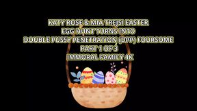 Hottest horny best friends double penetrated in 4K Easter foursome