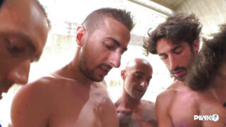 Malena Nazionale’s massive tits bounce in intense anal gangbang