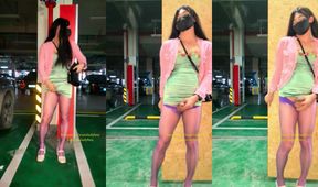 Chinese ladyboy defiled in underground garage sluts cum