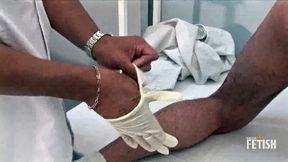 Horny doctor cums after making a deep examination to his patient