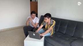 A customer calls me to fix his laptop, I find a lot of gay porn and decide to give him a discount for fucking him.