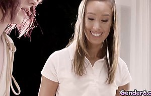 Trans Jean Hollywood Shiri Allwood threesome sex with Christy
