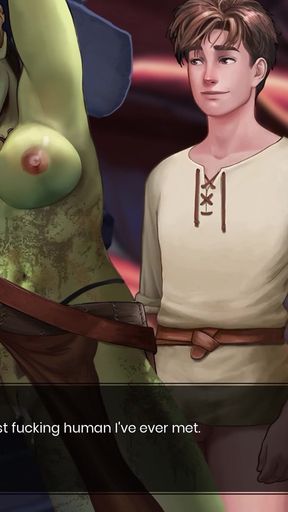 Big Boobs Giant Orc Woman Dirty Outdoor Sex and Pussy Creampie - Cartoon Animated Porn Game - What a Legend! - Part 25