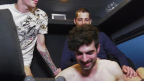 Boys fuck in a bus, part 1