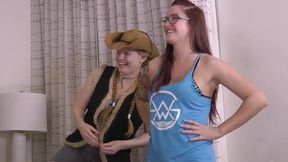 Julie and Sassy engage in a thrilling Strip Body Shots game
