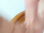 Masturbación masculina más orgasmo .. leche encima