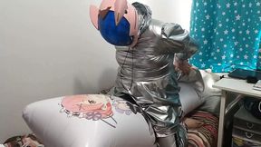 Silver PVC Sissy Maid Eva Kigurumi Inflatable Pillow Hump