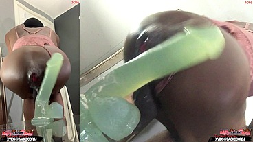 Members Only BONUS! ( 2 Angles ) Ass Monkey's Ass lips - Gay sex Bottom Bitch Deep Anal In Panties - Angle 3/4 of 6