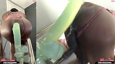 *PREMIUM* BONUS! ( 2 Angles ) Ass Monkey's Ass lips - Gay sex Bottom Bitch Deep Anal In Panties - Angle 3/4 of 6