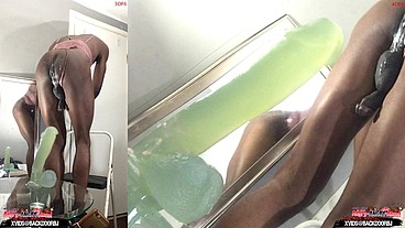 Members Only BONUS! ( 2 Angles ) Ass Monkey's Ass lips - Gay sex Bottom Bitch Deep Anal In Panties - Angle 3/4 of 6