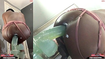 *PREMIUM* BONUS! ( 2 Angles ) Ass Monkey's Ass lips - Gay sex Bottom Bitch Deep Anal In Panties - Angle 3/4 of 6