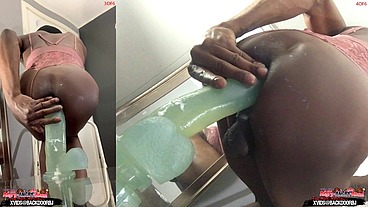 Members Only BONUS! ( 2 Angles ) Ass Monkey's Ass lips - Gay sex Bottom Bitch Deep Anal In Panties - Angle 3/4 of 6