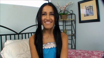 Dark Haired Slender Babe Amia Miley Gives Him Head and Enjoys Pussy Penetration