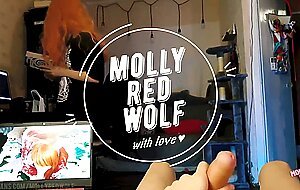 Mollyredwolf, geek girl caught her impudent step-brother for jerk off  mollyredwolf